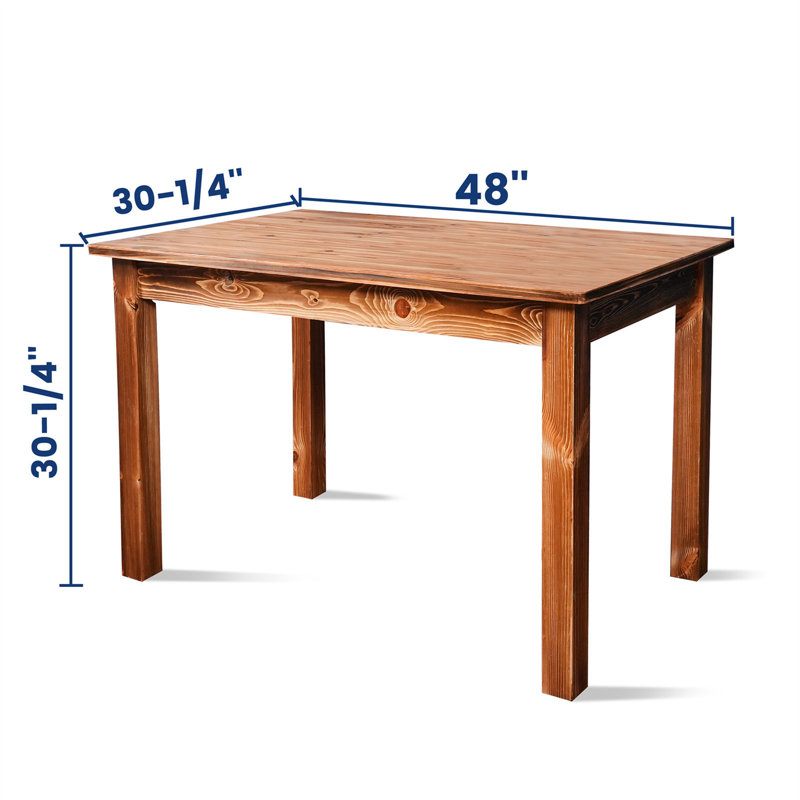 Millwood Pines Cleatrice 48" Solid Wood Dining Table, Farmhouse Kitchen ...